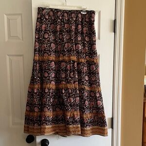 Bohemian Tiered Floral Maxi Skirt
